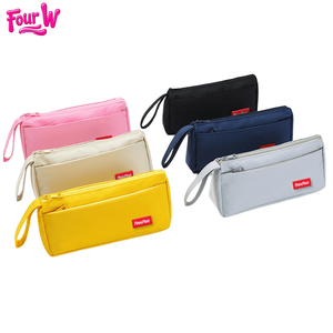 Grande capacité Double couche Oxford tissu créatif <span class=keywords><strong>couleur</strong></span> unie porte-<span class=keywords><strong>crayon</strong></span> sérigraphie cadeaux d'affaires Promotion - Product Image 5