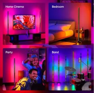 Lámparas de pie de esquina para suelo, iluminación estándar inteligente, soporte de decoración moderna para el hogar, luces LED RGB