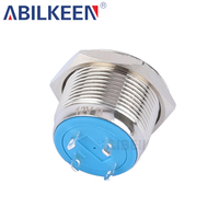 Interrupteur à bouton-poussoir métallique momentané éclairé 1NO, 19 mm, robuste, 250 V, étanche IP65, pour applications automobiles et appareils électroménagers