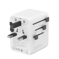 Chargeur GaN 45W avec prise AU, adaptateur de voyage universel, chargeur USB mondial avec 2 ports USB-C et 1 port USB-A pour appareil photo, fonction PD