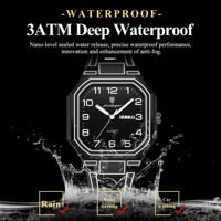 POEDAGAR 608 Montre Homme Tendance Créative Étanche Lumineuse Date Jour Bracelet Silicone Unique Quartz Montre-Bracelet Masculine Reloj