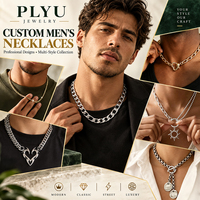 Collier pendentif à pointe en acier inoxydable, chaîne à maillons mixtes avec accent en spirale, ton argenté, accessoire de mode industriel pour homme