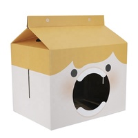 Haus förmige Fabrik benutzer definierte niedlichen Druck DIY Wellpappe Karton Haus für Katze mit Logo