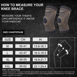 <span class=keywords><strong>Rodillera</strong></span> Profesional <span class=keywords><strong>de</strong></span> Cobre con Soporte <span class=keywords><strong>de</strong></span> Rótula, Estabilizadores Laterales y Compresión - Product Image 4