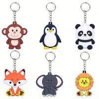 Porte-clés mignons en PVC souple 3D personnalisables avec logo, motifs tigres de dessin animé et autres animaux, couleur personnalisée, durables, pour promotion et breloques de sac