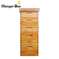 Neues Imker-Set: 5-lagiger Langstroth-Bienenstock aus Fichtenholz, wachsbeschichtet, 10 Rähmchen, Schwalbenschwanzverbindung, 1 Jahr Garantie für Bienenzucht