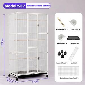 Cage à oiseaux rectangulaire en métal durable, spacieuse, pour l'élevage, en fonte, multifonctionnelle, pour perroquets, vente en gros, directement de l'usine - Product Image 4