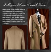 Manteau mi-long marron pour homme à motif 3D, coupe ajustée, double boutonnage, style décontracté chic pour tenue de gentleman