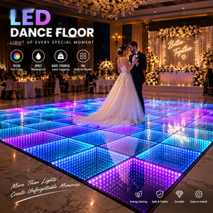 Panel de Espejo Infinito Magnético de Vidrio Templado con Luces de Escenario, Efecto 3D, DMX LED, Pista de Baile para Bodas y Fiestas - Product Image 1