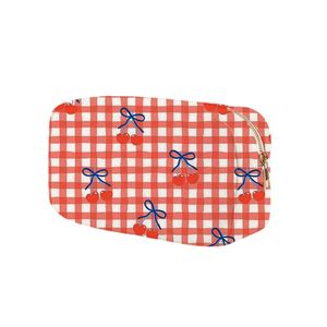 Pochette cosmétique en nylon écologique For Cherry, impression personnalisée, organiseur de voyage pour femme, fermeture éclair étanche, grande taille - Product Image 2