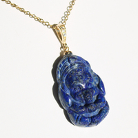 En gros 3cm Naturel Mixte De Pierres Précieuses Cristal Garnesh Inde Culture Ganesh Éléphant Dieu Sculpture Collier Pendentif pour Cadeau De Guérison