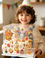 Hoja de Pegatinas Personalizadas con Corte Kiss Cut, Lindos Dibujos Animados de Animales, Vinilo Impermeable, Decoración para Fiestas de Cumpleaños Infantiles, Pegatinas Adhesivas