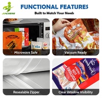 Sachet Oreiller Scellé à l'Arrière en Plastique Qualité Alimentaire Imprimé sur Mesure pour Chips, Frites Surgelées et Snacks avec Fenêtre