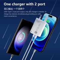 Cargador Rápido GaN de 45W con Doble Puerto USB A+C, PD2.0, QC3.0, Enchufe Europeo, Compacto, Portátil, con Protección Inteligente por Circuito Integrado para Teléfono Móvil, OEM