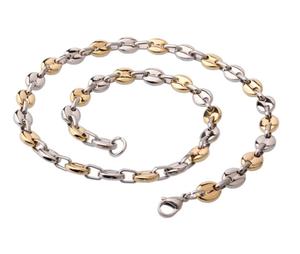 Collier à maillons <span class=keywords><strong>en</strong></span> acier inoxydable pour hommes et femmes, plaqué <span class=keywords><strong>or</strong></span> 18 carats, chaîne torsadée à la main, <span class=keywords><strong>gourmette</strong></span>, grande chaîne - Product Image 2