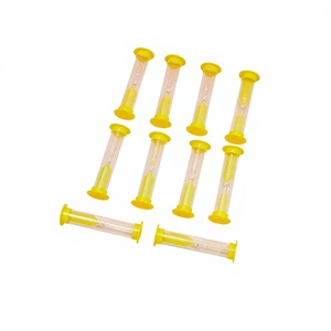 Minuteur sablier pour enfants, design moderne, 1/3/5 minutes, en ABS, verre et tubes PVC, fait main, écologique et durable - Product Image 5
