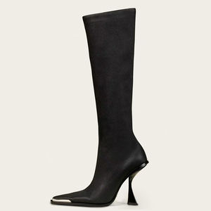 Nouvelles Arrivées : Bottes Hautes en Métal à Bout Pointu pour Femmes, Talons Hauts à Boucle, Bottes Longues Solides sur Mesure - Product Image 5