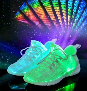Fashion Dynamic Dark Glow ricarica USB tessuto a rete Ghost Dance Soft LED Glow Shoes For Father - Product Image 3