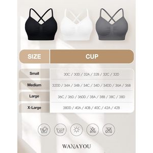 FOXA Bralette inalámbrico para mujer, paquete de 3 sujetadores acolchados push-up para uso diario con soporte, copa tres cuartos, lavable a máquina - Product Image 6