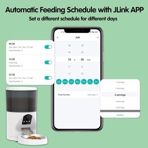 Distributore Automatico di Cibo per Animali Antela 6L in Plastica Solida con Telecamera, Controllo WiFi tramite App per Gatti e Cani, Bianco - Product Image 3