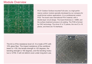 โมดูลจอแสดงผล LED P3.91 สำหรับภายนอกอาคาร SMD1921 แบบสแกน 1/16 สีเต็มรูปแบบ ขนาด 250x250 มม. - Product Image 5