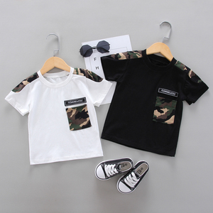 เสื้อผ้าเด็กผู้ชายฤดูร้อนขายส่ง ชุดสองชิ้นลายพรางน่ารัก สไตล์ลำลอง เสื้อแขนสั้น กางเกงขาสั้น ชุดเด็กผู้ชาย - Product Image 4