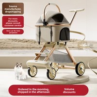 Poussette pour petits animaux ULTRUST en aluminium à 4 roues, modèle A-8, légère, pliable en un clic, design détachable, universelle pour chats