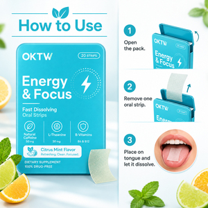 Bandes orales énergisantes en gros Focus Energy avec Alpha GPC, formule de supplément pour la performance sans eau - Product Image 6