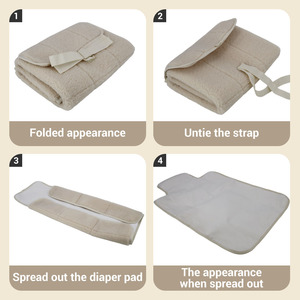 <span class=keywords><strong>Cambiador</strong></span> de Pañales Plegable de Felpa, Tapete <span class=keywords><strong>Portátil</strong></span> para Viajes, Lavable y Fácil de Limpiar - Product Image 4
