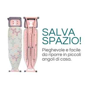 Asse da Stiro Pieghevole 137x37 Cm con Supporto per Ferro da Stiro e Copertura, Altezza Regolabile - Product Image 4