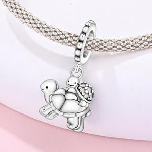 Pendentif Bracelet Mère et Bébé Tortue, Accessoire Original Haut de Gamme DIY pour Bracelet et Collier, Style Femme - Product Image 2