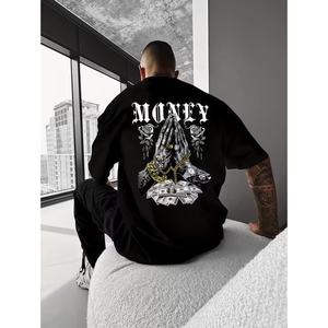 T-shirt personnalisé à la mode, impression sérigraphique, vêtements pour homme, t-shirt ample et lourd, dropshipping, impression à la demande - Product Image 2