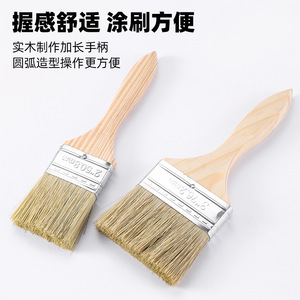 แปรงทาสีด้ามไม้ ขนแปรงหนา 8 มม. รูปทรงแบน สำหรับวัสดุก่อสร้าง - Product Image 2