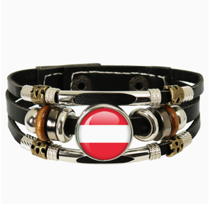 Pulsera Decorativa Personalizada con la Bandera de Austria para el Día del Partido de Fútbol 2026, Cordón para la Muñeca, Ideal para Fiestas y Celebraciones - Product Image 1