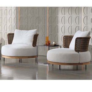 Juego de Sofás de Mimbre y <span class=keywords><strong>Aluminio</strong></span> para Exteriores, Moderno y de Lujo, 4 Piezas, Combinación de Comedor Esquinero, Muebles de Jardín Duraderos para Sala de Estar Estilo Rústico - Product Image 6