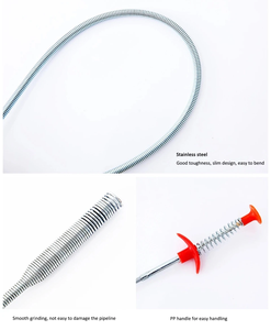 Herramienta de Desatasco de Tuberías de Acero Inoxidable, Varilla de Limpieza de Drenajes para Desagües de Cocina Domésticos - Product Image 6