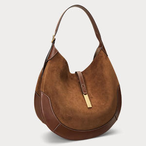 Bruine suède leren zadeltas voor dames - stijlvolle effen crossbody tas met ritssluiting voor dagelijks gebruik in de zomer, herfst en lente - Product Image 5