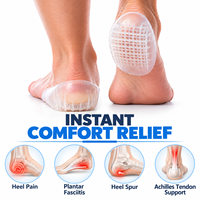 Coussinets de talon en gel de silicone souple, absorbant les chocs, inserts de chaussures pour la marche, la course, le sport et l'usage quotidien