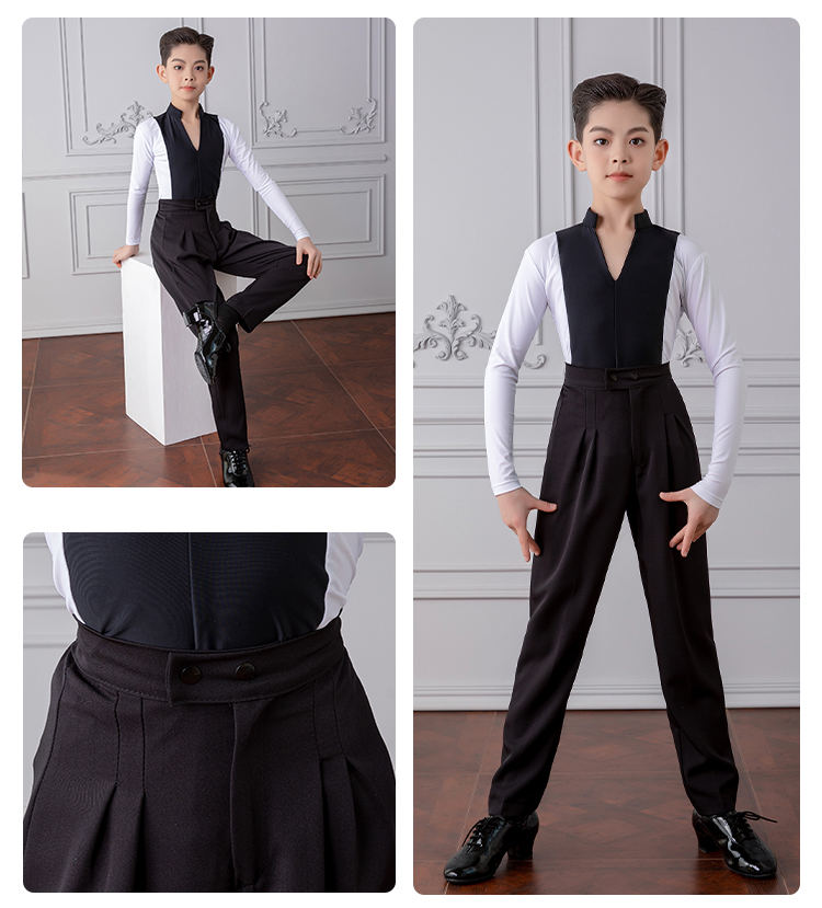 Manga larga blanca + pantalones negros