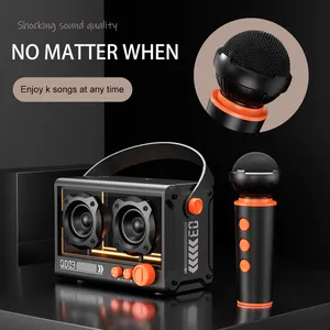 Speaker Bluetooth portabel, sistem audio bluetooth 10W dengan suara tinggi stereo mini Speaker Bluetooth warna lampu suasana speaker karaoke