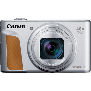 لكاميرا <span class=keywords><strong>PowerShot</strong></span> SX740 HS الرقمية Lite ED الفضية مع تكبير بصري 40x 4K فيديو. خيار ميزة CMOS HD من النوع 3 \"