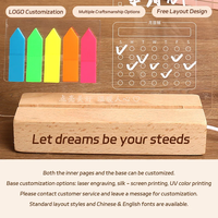 Calendrier de bureau en acrylique personnalisable, tableau de messages effaçable avec lumière nocturne lumineuse, décoration de calendrier lumineux