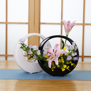 Produit dans le pays pleine lune <span class=keywords><strong>poterie</strong></span> gratuite pot de fleur <span class=keywords><strong>atelier</strong></span> vase à fleurs décoration simple salon ornements de table - Product Image 1