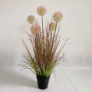 Décorations végétales artificielles du fabricant : tons roses, herbes simulées (oignons, roseaux, herbe de chien, pissenlits, lavande) - Product Image 5