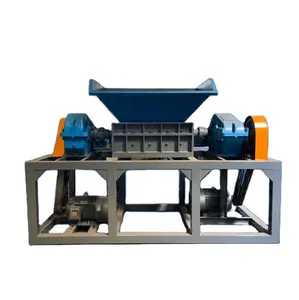 Automatic Double Shaft Scrap Rubber Tire Truck Tyre Recycling Shredder Machine With Shredder