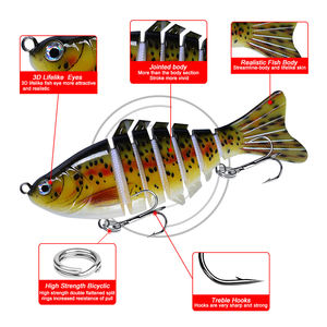 Señuelo de Pesca Duro Multisección Tipo Wobbler para Mar, 10cm 15.5g, Crankbaits Swimbait, Cebo Artificial de Plástico, Venta al por Mayor - Product Image 4