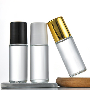 Thủy tinh mới phong cách sang trọng 30ml cuộn trên chai dầu nước hoa 50ml Con Lăn chai nắp vàng với hộp - Product Image 2