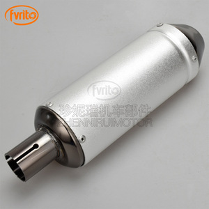 Silenciador de escape de aluminio Fvrit para motocicleta, 28 mm, plateado, para ATV todoterreno, sección trasera modificada con abrazadera y soporte de montaje - Product Image 2