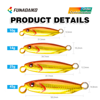 FUNADAIKO Jigman leurre de gabarit en acier au tungstène 10g 14g 25g 45g pêche appât en métal lent équipement de matériel d'eau salée