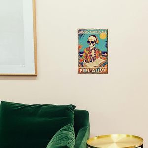 Letrero de aluminio metálico interesante, decoración gótica, emblema vintage, regalo para amantes de la música, 8 x 12 pulgadas - Product Image 4